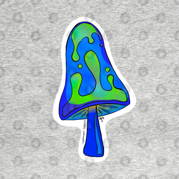 Lava Lamp Mushroom, Blue by Ashley Schroepfer